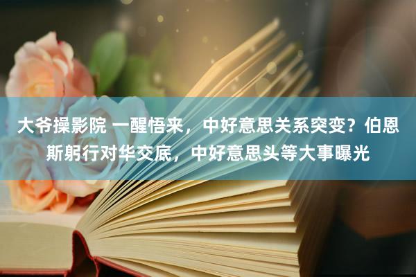 大爷操影院 一醒悟来，中好意思关系突变？伯恩斯躬行对华交底，中好意思头等大事曝光
