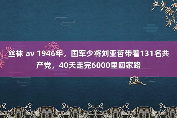 丝袜 av 1946年，国军少将刘亚哲带着131名共产党，40天走完6000里回家路