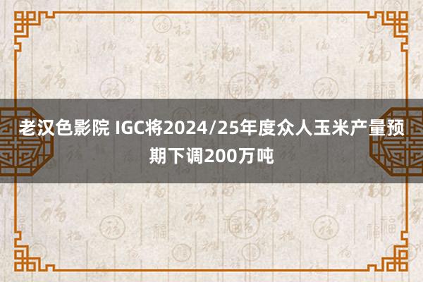 老汉色影院 IGC将2024/25年度众人玉米产量预期下调200万吨