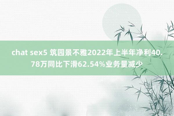 chat sex5 筑园景不雅2022年上半年净利40.78万同比下滑62.54%业务量减少