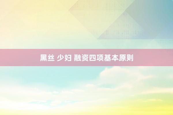 黑丝 少妇 融资四项基本原则