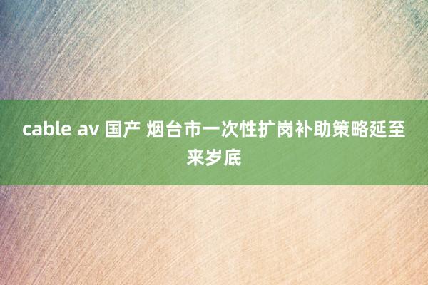 cable av 国产 烟台市一次性扩岗补助策略延至来岁底