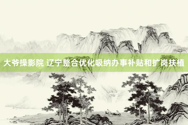 大爷操影院 辽宁整合优化吸纳办事补贴和扩岗扶植