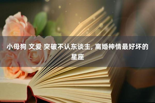 小母狗 文爱 突破不认东谈主， 离婚神情最好坏的星座