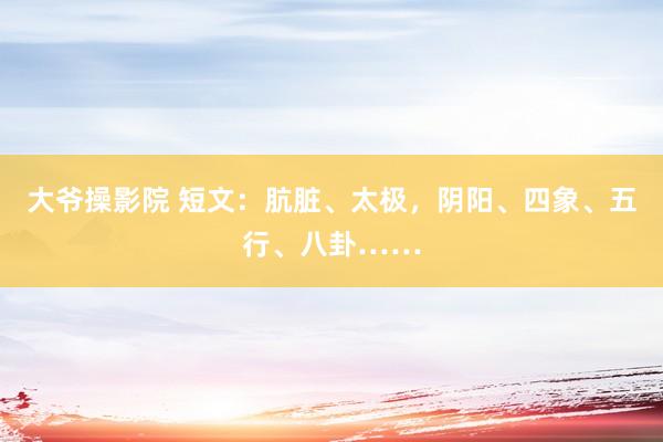 大爷操影院 短文：肮脏、太极，阴阳、四象、五行、八卦……