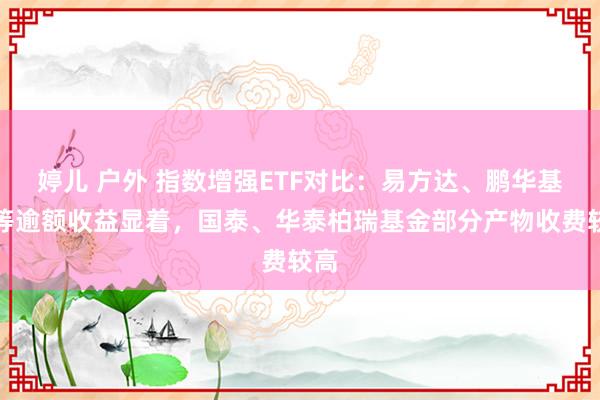 婷儿 户外 指数增强ETF对比：易方达、鹏华基金等逾额收益显着，国泰、华泰柏瑞基金部分产物收费较高