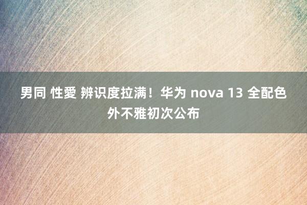 男同 性愛 辨识度拉满！华为 nova 13 全配色外不雅初次公布