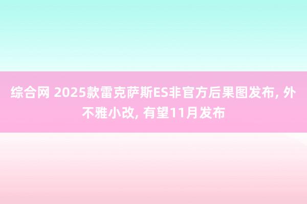综合网 2025款雷克萨斯ES非官方后果图发布， 外不雅小改， 有望11月发布