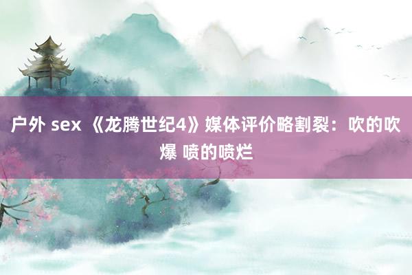 户外 sex 《龙腾世纪4》媒体评价略割裂：吹的吹爆 喷的喷烂