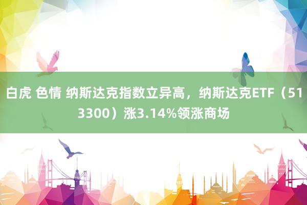 白虎 色情 纳斯达克指数立异高，纳斯达克ETF（513300）涨3.14%领涨商场