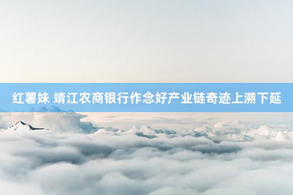 红薯妹 靖江农商银行作念好产业链奇迹上溯下延