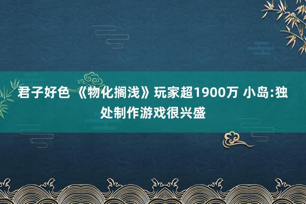 君子好色 《物化搁浅》玩家超1900万 小岛:独处制作游戏很兴盛