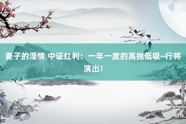 妻子的淫情 中证红利：一年一度的高抛低吸~行将演出！