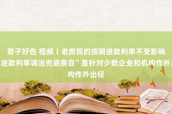 君子好色 视频丨老庶民的按期进款利率不受影响！“进款利率调治兜底条目”是针对少数企业和机构作外出径