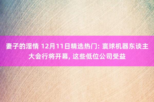 妻子的淫情 12月11日精选热门: 寰球机器东谈主大会行将开幕， 这些低位公司受益