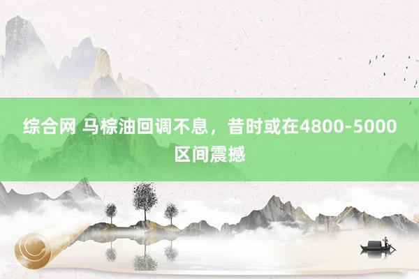 综合网 马棕油回调不息，昔时或在4800-5000区间震撼