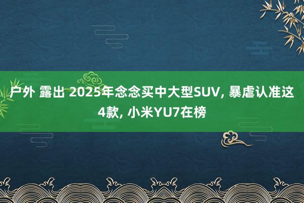 户外 露出 2025年念念买中大型SUV， 暴虐认准这4款， 小米YU7在榜