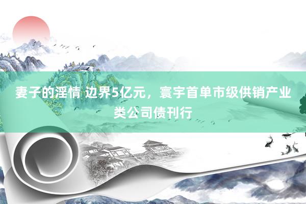 妻子的淫情 边界5亿元，寰宇首单市级供销产业类公司债刊行