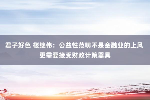 君子好色 楼继伟：公益性范畴不是金融业的上风 更需要接受财政计策器具