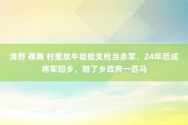 清野 裸舞 村里放牛娃捡支枪当赤军，24年后成将军回乡，赔了乡政府一匹马