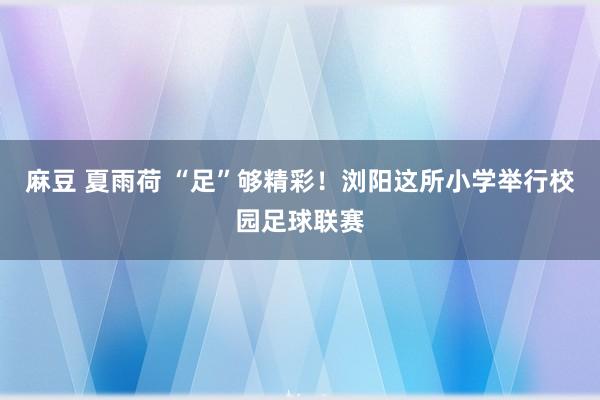麻豆 夏雨荷 “足”够精彩！浏阳这所小学举行校园足球联赛