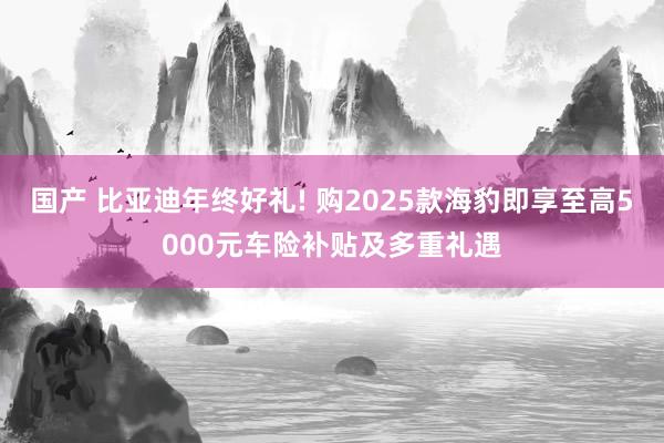 国产 比亚迪年终好礼! 购2025款海豹即享至高5000元车险补贴及多重礼遇