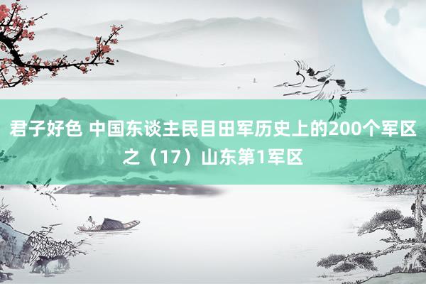 君子好色 中国东谈主民目田军历史上的200个军区之(17)山东第1军区