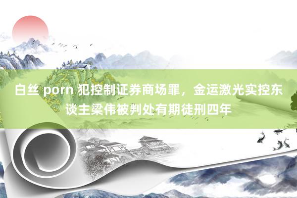 白丝 porn 犯控制证券商场罪，金运激光实控东谈主梁伟被判处有期徒刑四年