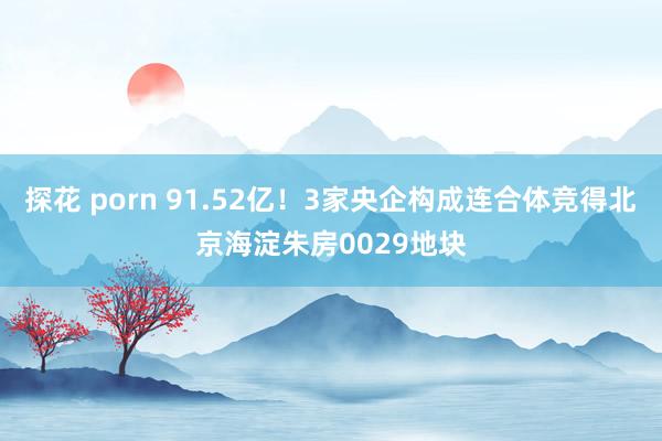 探花 porn 91.52亿！3家央企构成连合体竞得北京海淀朱房0029地块