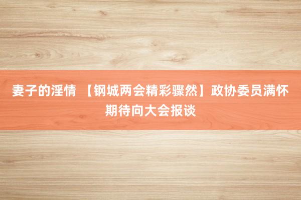 妻子的淫情 【钢城两会精彩骤然】政协委员满怀期待向大会报谈