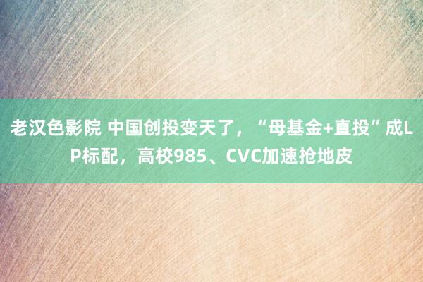 老汉色影院 中国创投变天了，“母基金+直投”成LP标配，高校985、CVC加速抢地皮