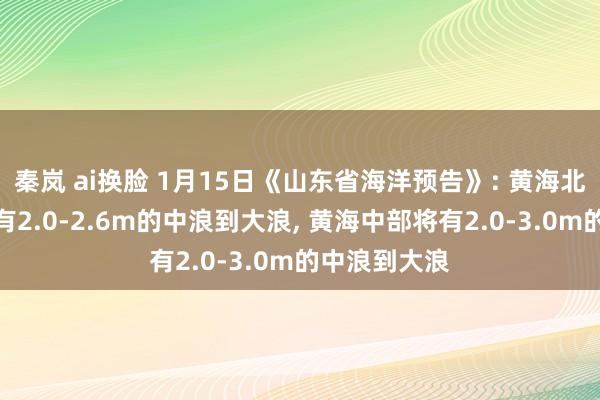 秦岚 ai换脸 1月15日《山东省海洋预告》: 黄海北部、渤海将有2.0-2.6m的中浪到大浪， 黄海中部将有2.0-3.0m的中浪到大浪