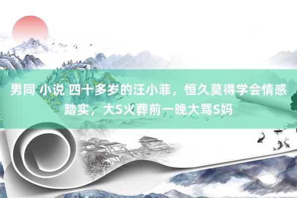 男同 小说 四十多岁的汪小菲，恒久莫得学会情感踏实，大S火葬前一晚大骂S妈