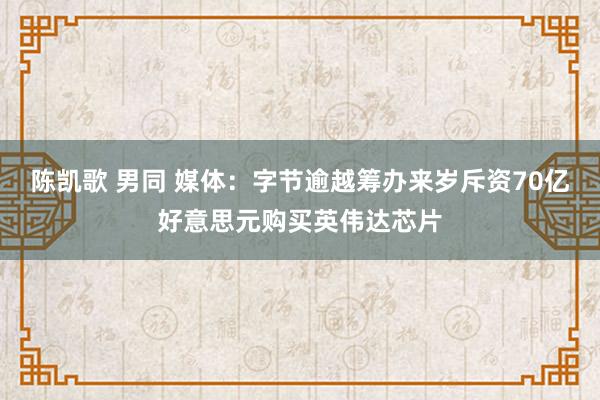 陈凯歌 男同 媒体：字节逾越筹办来岁斥资70亿好意思元购买英伟达芯片