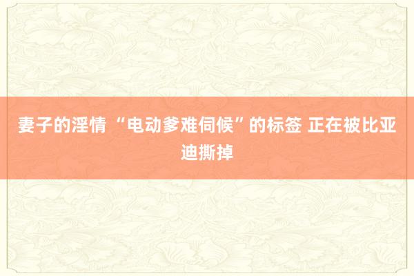 妻子的淫情 “电动爹难伺候”的标签 正在被比亚迪撕掉