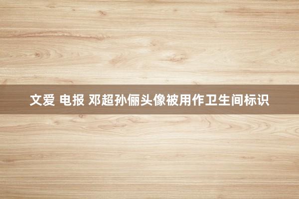 文爱 电报 邓超孙俪头像被用作卫生间标识