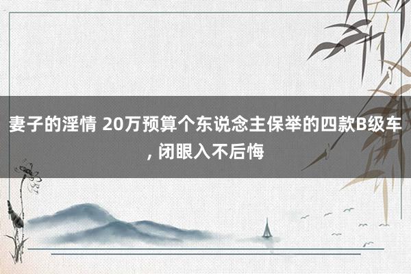 妻子的淫情 20万预算个东说念主保举的四款B级车， 闭眼入不后悔