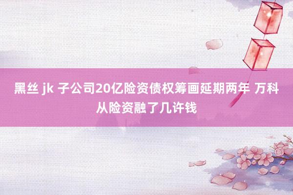 黑丝 jk 子公司20亿险资债权筹画延期两年 万科从险资融了几许钱
