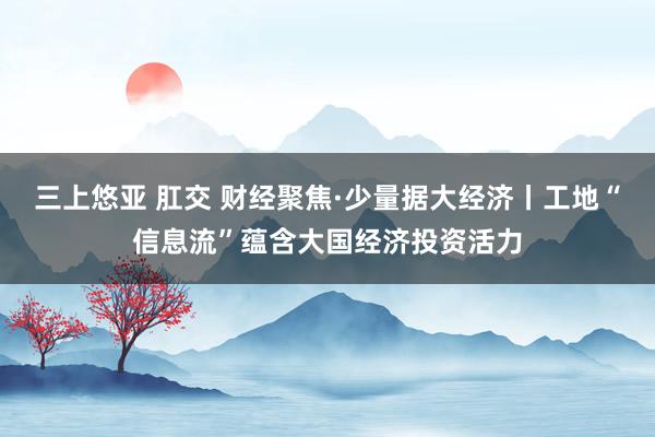 三上悠亚 肛交 财经聚焦·少量据大经济丨工地“信息流”蕴含大国经济投资活力