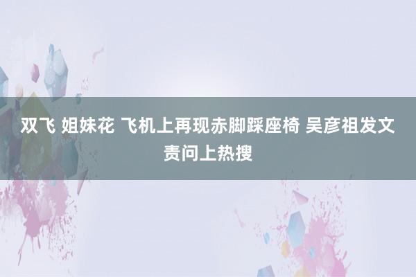 双飞 姐妹花 飞机上再现赤脚踩座椅 吴彦祖发文责问上热搜