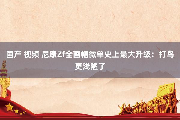 国产 视频 尼康Zf全画幅微单史上最大升级：打鸟更浅陋了
