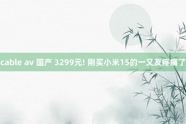 cable av 国产 3299元! 刚买小米15的一又友疼痛了
