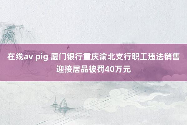 在线av pig 厦门银行重庆渝北支行职工违法销售迎接居品被罚40万元