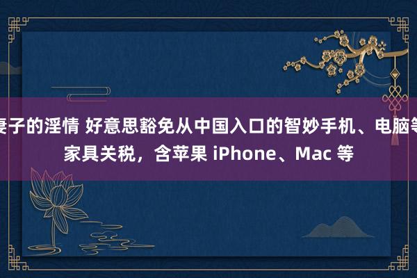 妻子的淫情 好意思豁免从中国入口的智妙手机、电脑等家具关税，含苹果 iPhone、Mac 等