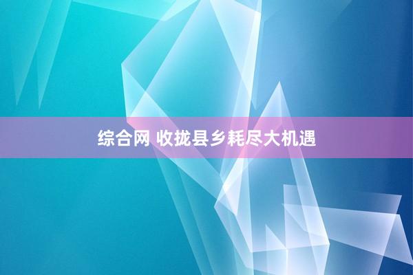 综合网 收拢县乡耗尽大机遇
