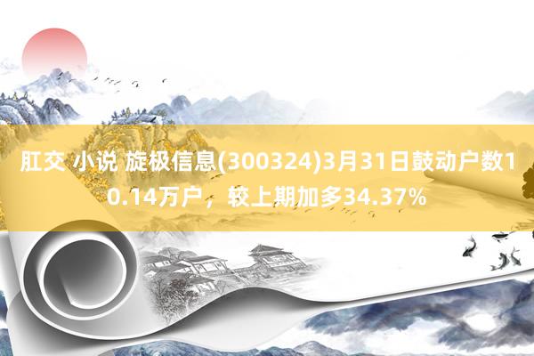 肛交 小说 旋极信息(300324)3月31日鼓动户数10.14万户，较上期加多34.37%