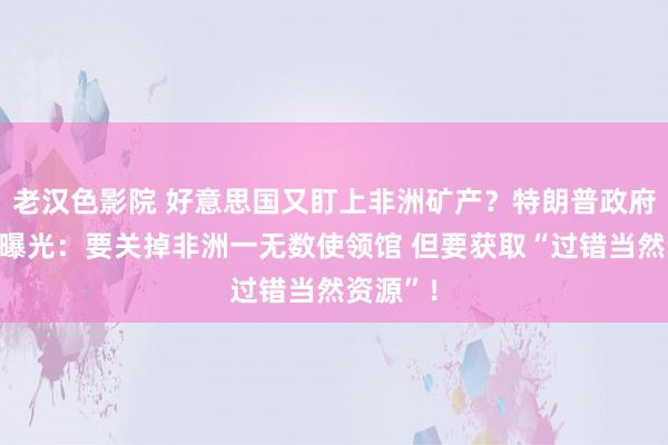 老汉色影院 好意思国又盯上非洲矿产？特朗普政府筹画被曝光：要关掉非洲一无数使领馆 但要获取“过错当然资源”！