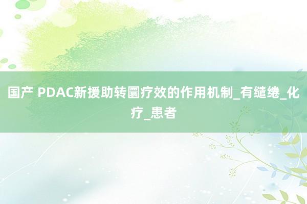 国产 PDAC新援助转圜疗效的作用机制_有缱绻_化疗_患者
