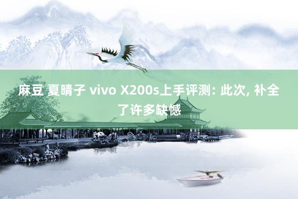 麻豆 夏晴子 vivo X200s上手评测: 此次， 补全了许多缺憾