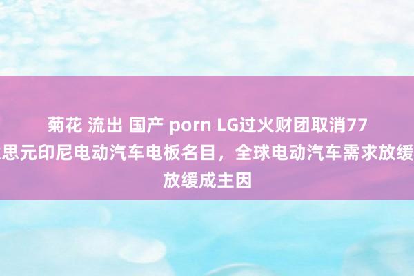 菊花 流出 国产 porn LG过火财团取消77亿好意思元印尼电动汽车电板名目，全球电动汽车需求放缓成主因